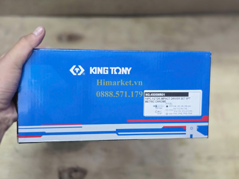 Chi tiết đóng gói và độ hoàn thiện bề mặt bộ cờ lê vòng miệng Kingtony 1214MR
