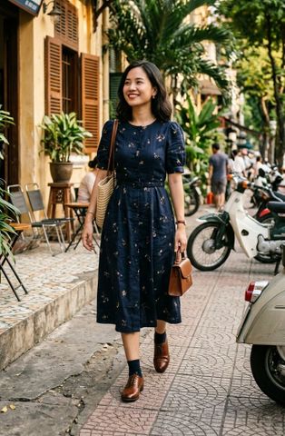 Oxford kết hợp cùng váy
