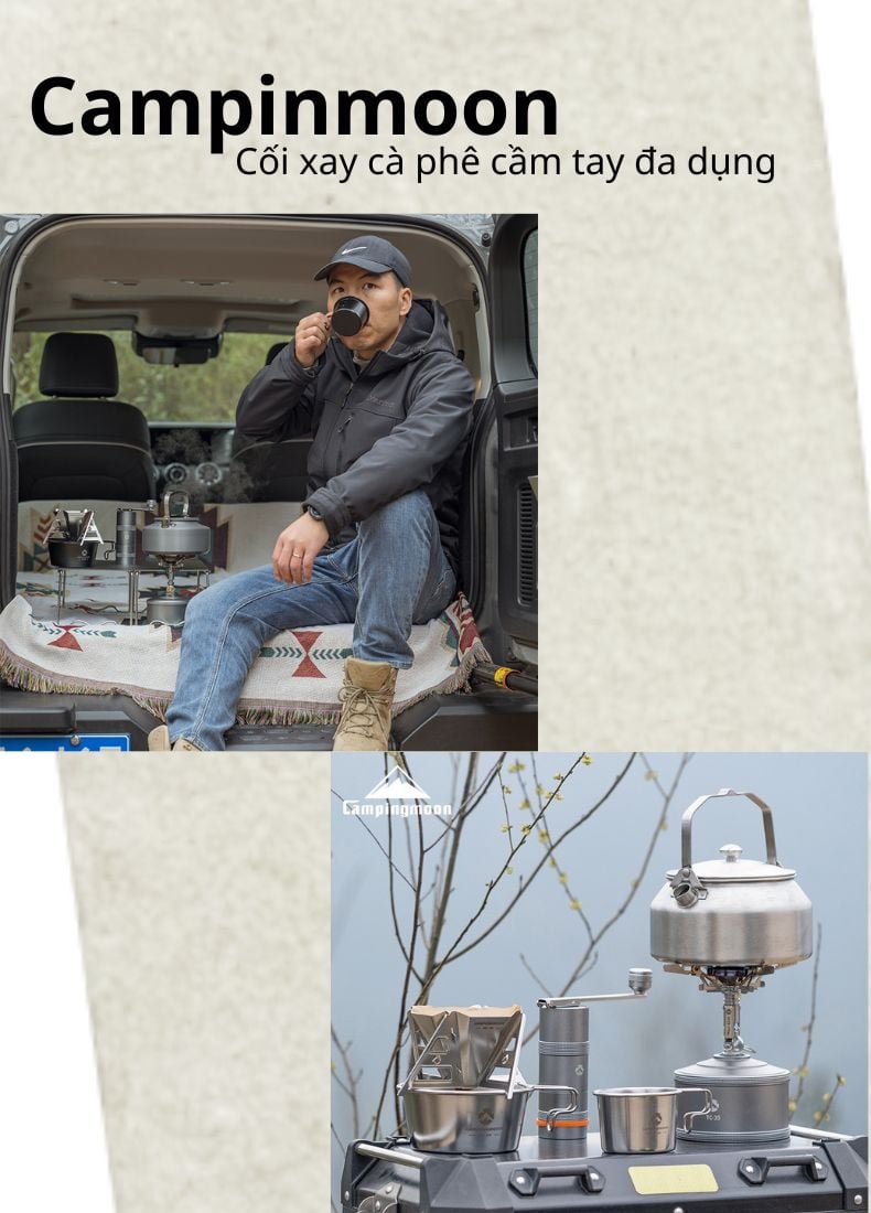 Cối xay cà phê Inox Campingmoon CC-152/Campingmoon CC-115