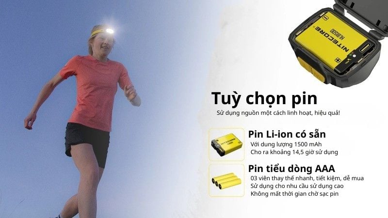 Đèn đội đầu cho dân chạy bộ Nitecore UT27 Pro