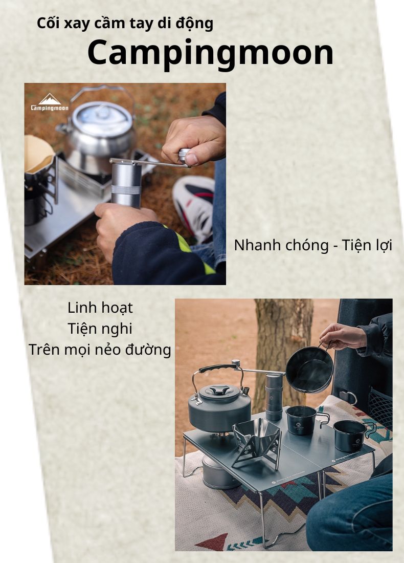 Cối xay cà phê Inox Campingmoon CC-152/Campingmoon CC-115