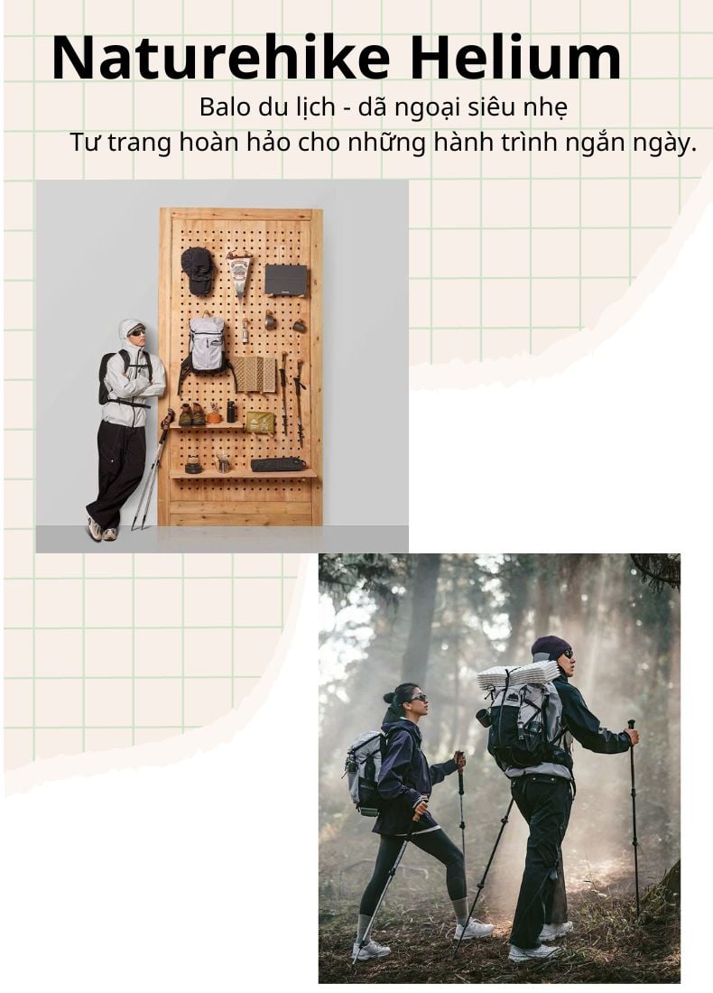 Balo du lịch dã ngoại Naturehike Helium Series