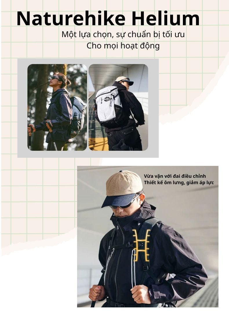 Balo du lịch dã ngoại Naturehike Helium Series