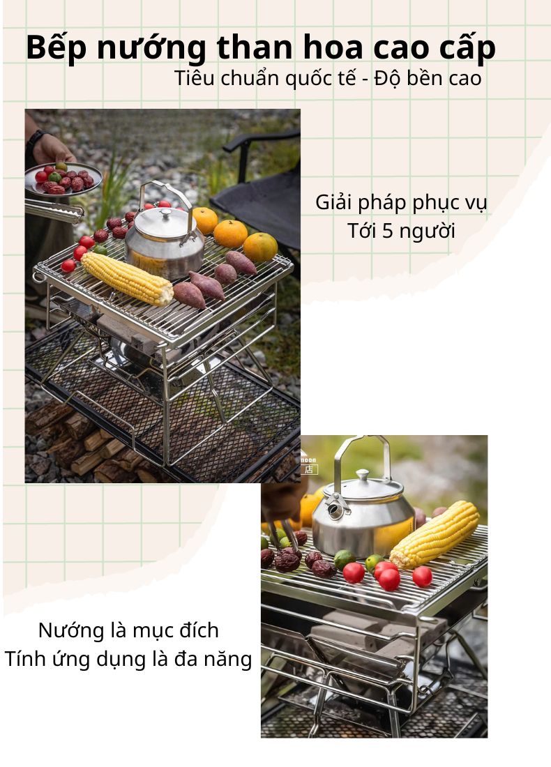 Bếp nướng Campingmoon X-TWO dành cho 4-5 người