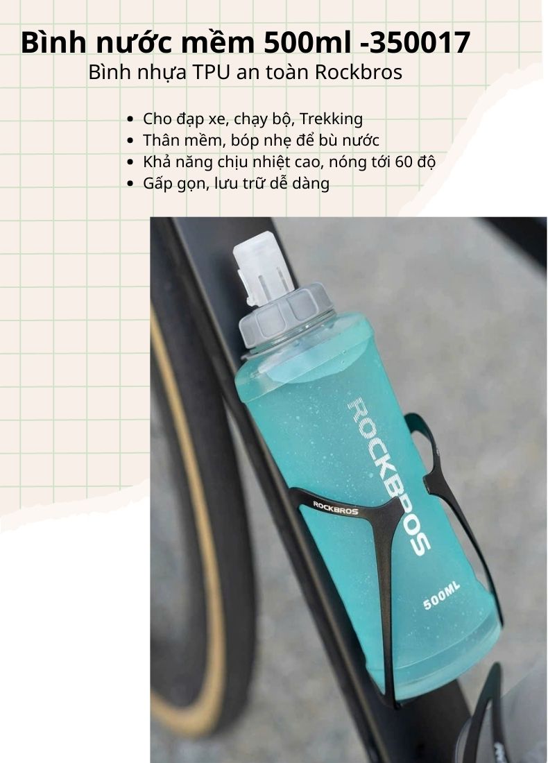 Bình nước mềm chuyên dùng cho thể thao Rockbros 350017