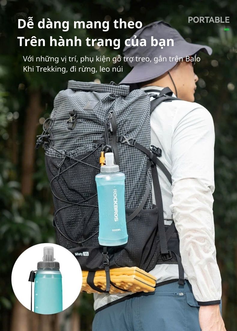 Bình nước mềm chuyên dùng cho thể thao Rockbros 350017