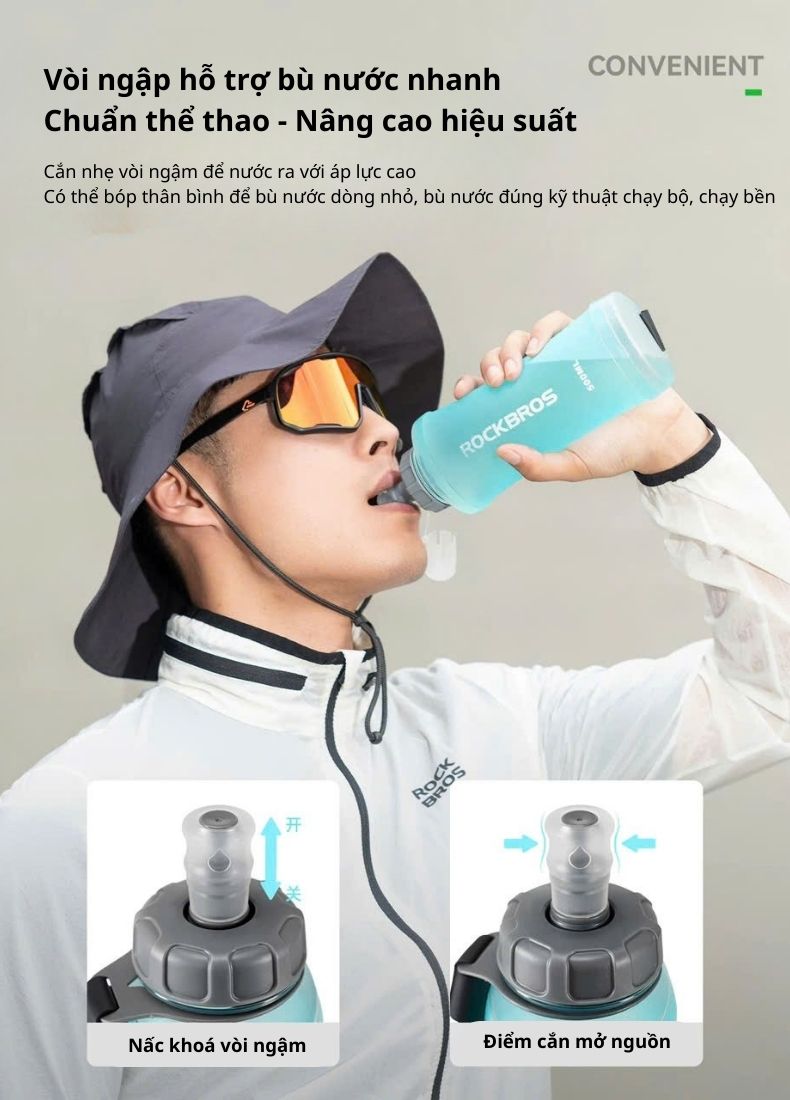 Bình nước mềm chuyên dùng cho thể thao Rockbros 350017