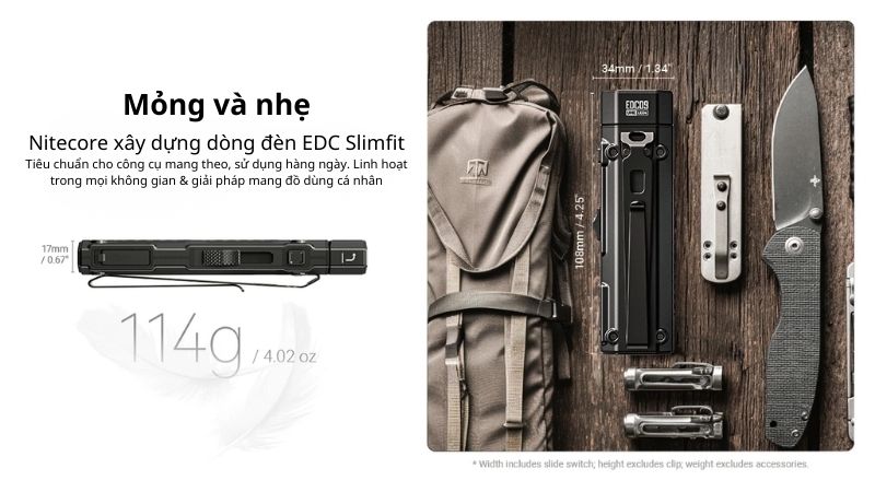 Đèn pin cầm tay Nitecore Ultra Slim EDC09