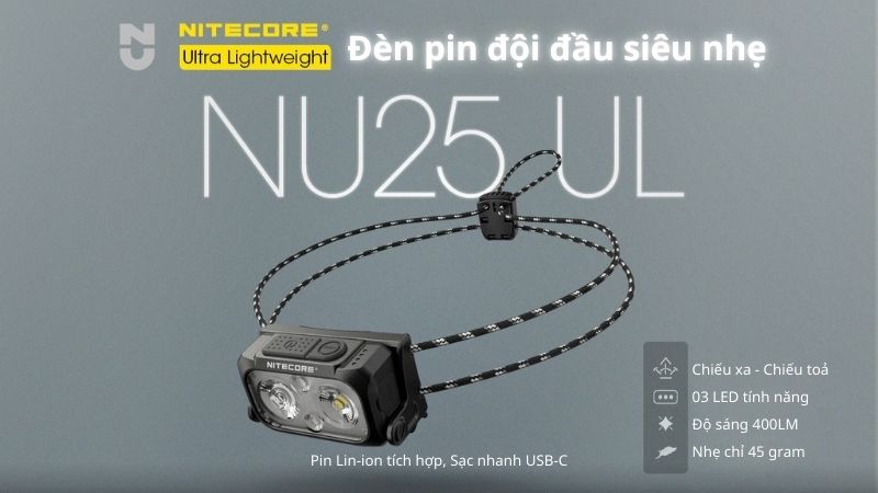 đèn pin đội đầu Nitecore NU25 UL