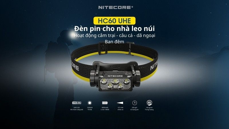 Nitecore HC60 UHE - Đèn pin nâng cao cho hoạt động ngoài trời
