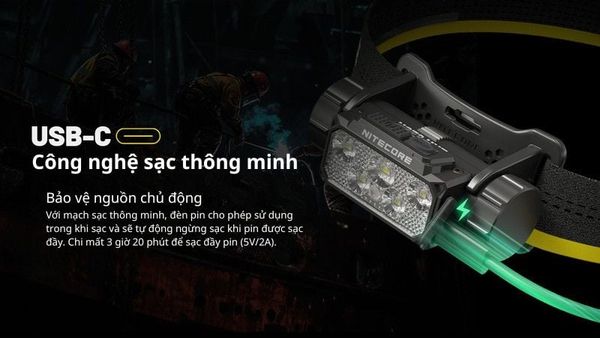 Nitecore HU70 - Đèn pin đội đầu pin dùng 02 ngày