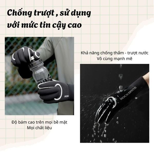 Găng tay đạp xe chống trơn trượt Rockbros S365 - 16310007