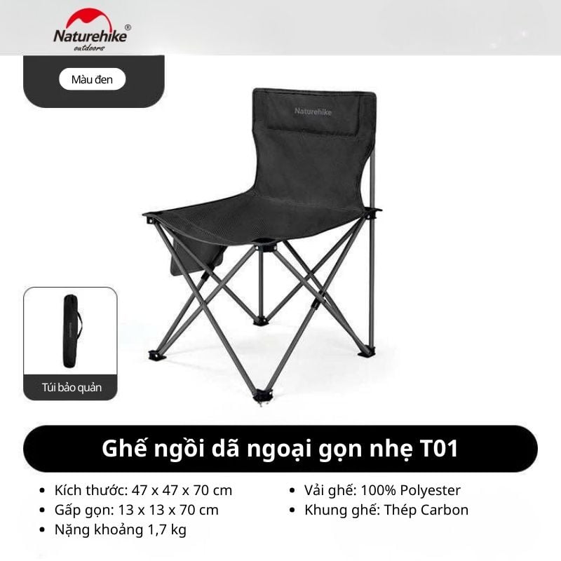 Ghế ngồi dã ngoại, câu cá gọn nhẹ Naturehike CNK2550JJ025