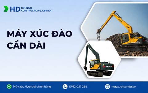 Tìm hiểu máy xúc cần dài: cấu tạo, ứng dụng thực tế