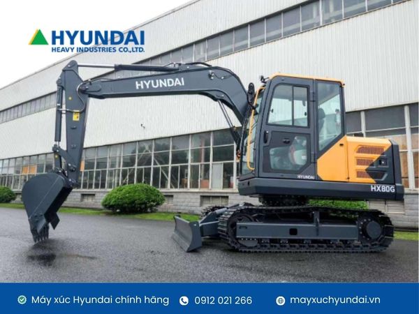 Máy đào bánh xích Hyundai HX80G gầu 0,28m3