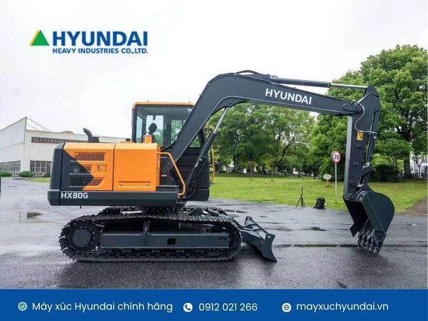 Máy đào bánh xích Hyundai HX80G gầu 0,28m3