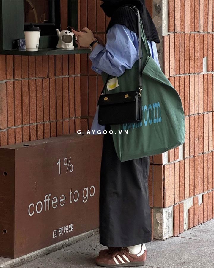 Giày Adidas Samba OG Preloved Brown IG1357 outfit nữ