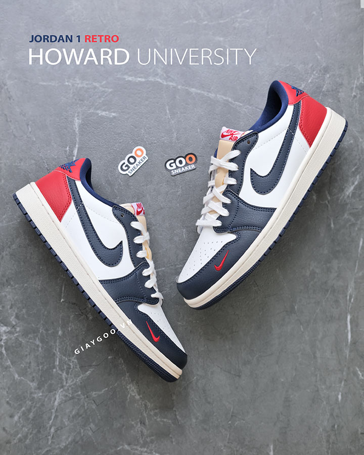 Giày Air Jordan 1 Retro Low OG Howard University HQ2993-100 replica