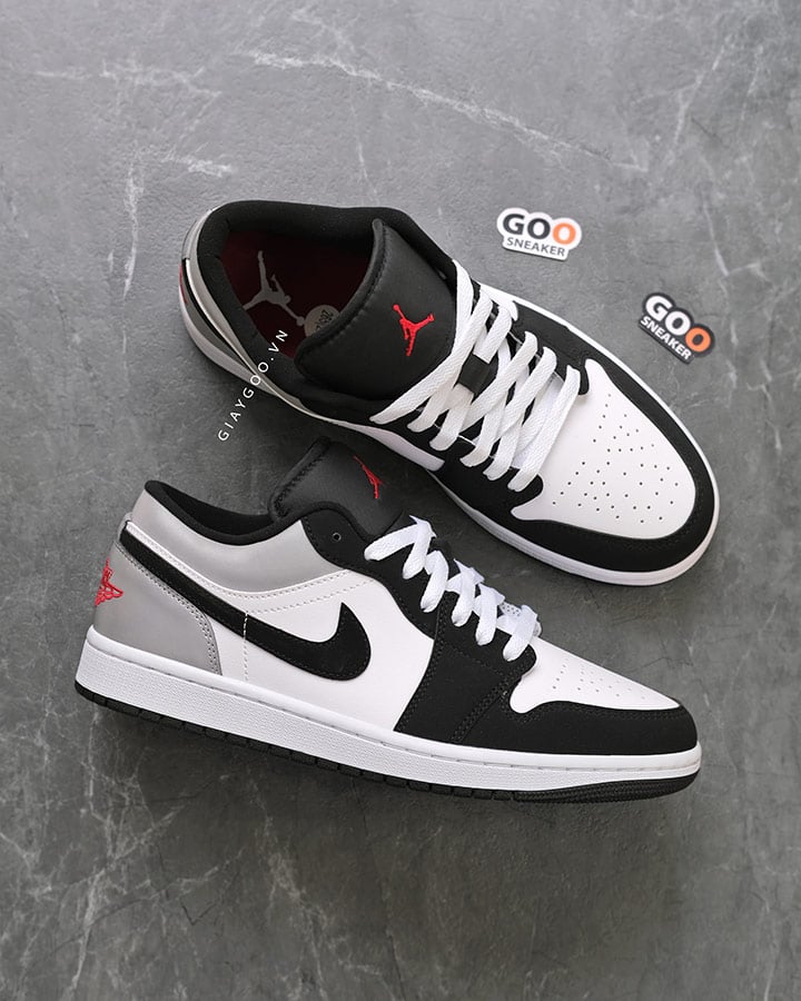 Giày Jordan 1 Low Fire Red Black Matte Silver