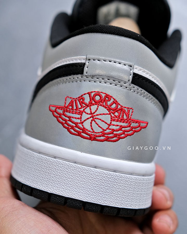 Giày Jordan 1 Low Fire Red Black Matte Silver