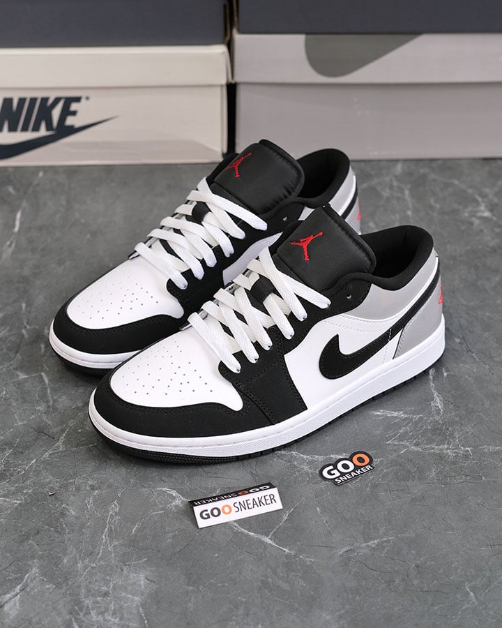 Giày Jordan 1 Low Fire Red Black Matte Silver