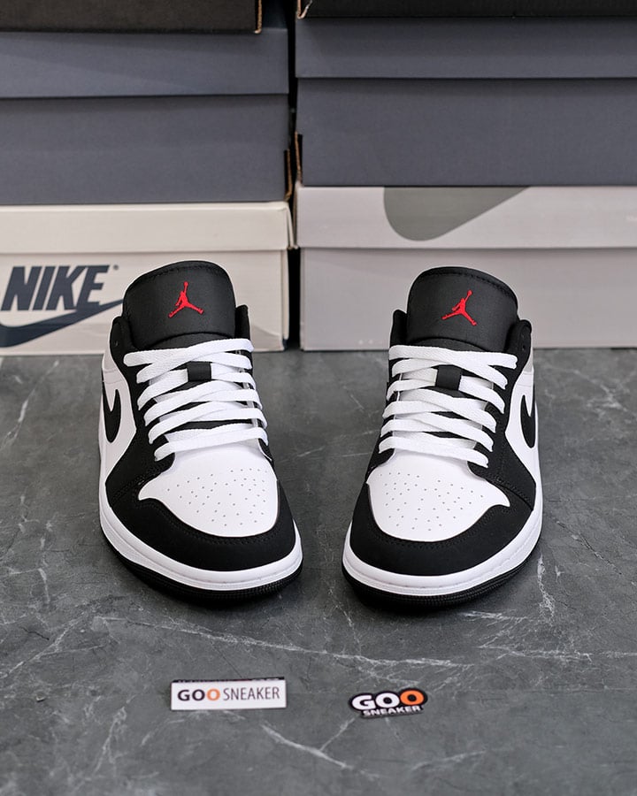 Giày Jordan 1 Low Fire Red Black Matte Silver