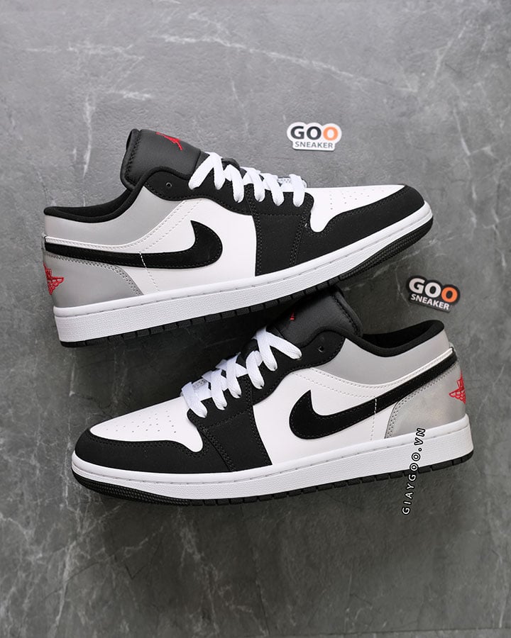 Giày Jordan 1 Low Fire Red Black Matte Silver