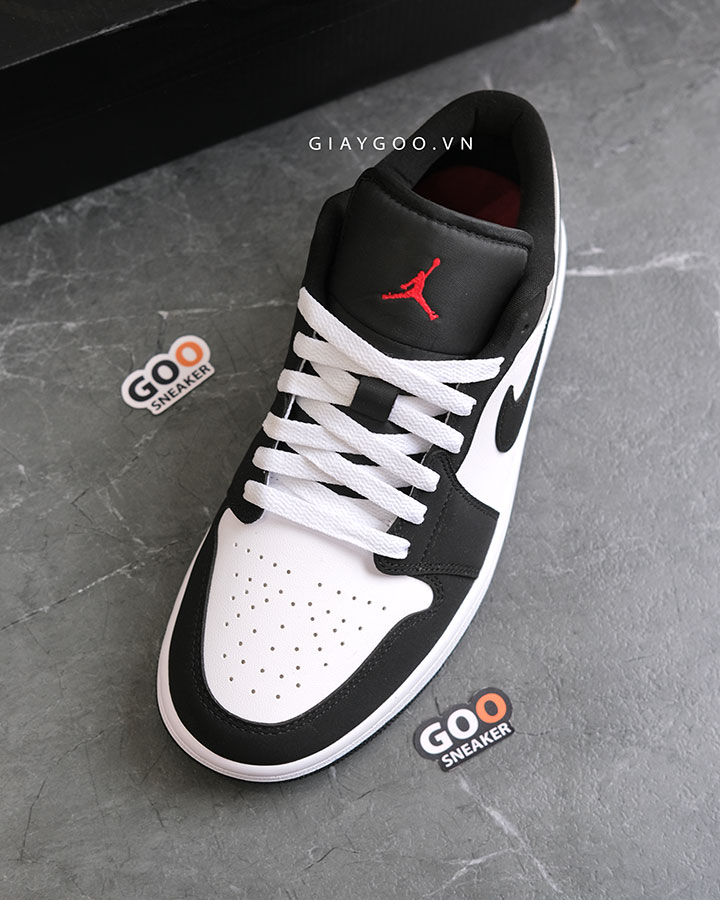Giày Jordan 1 Low Fire Red Black Matte Silver