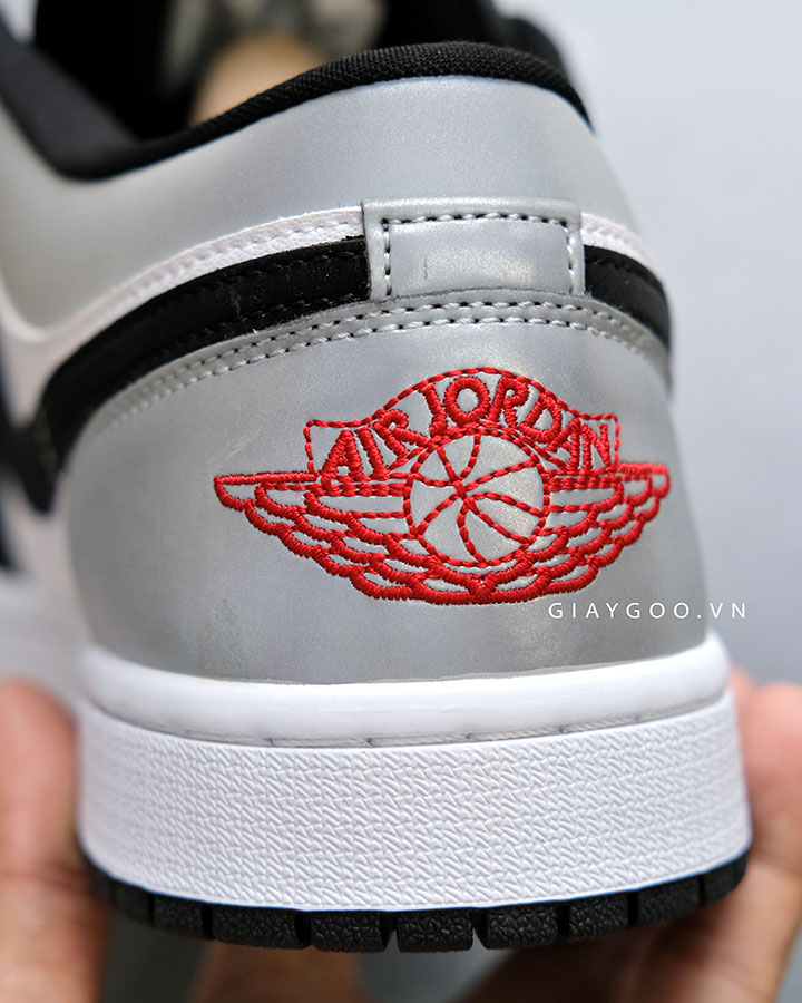 Giày Jordan 1 Low Fire Red Black Matte Silver