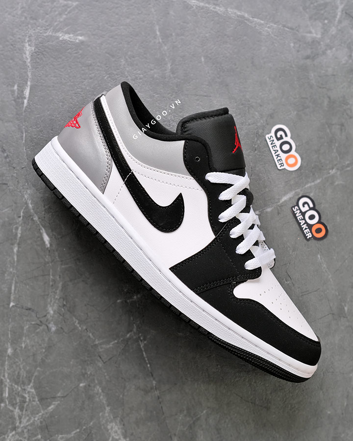 Giày Jordan 1 Low Fire Red Black Matte Silver