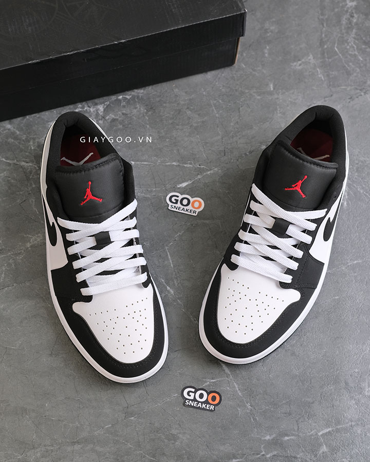 Giày Jordan 1 Low Fire Red Black Matte Silver
