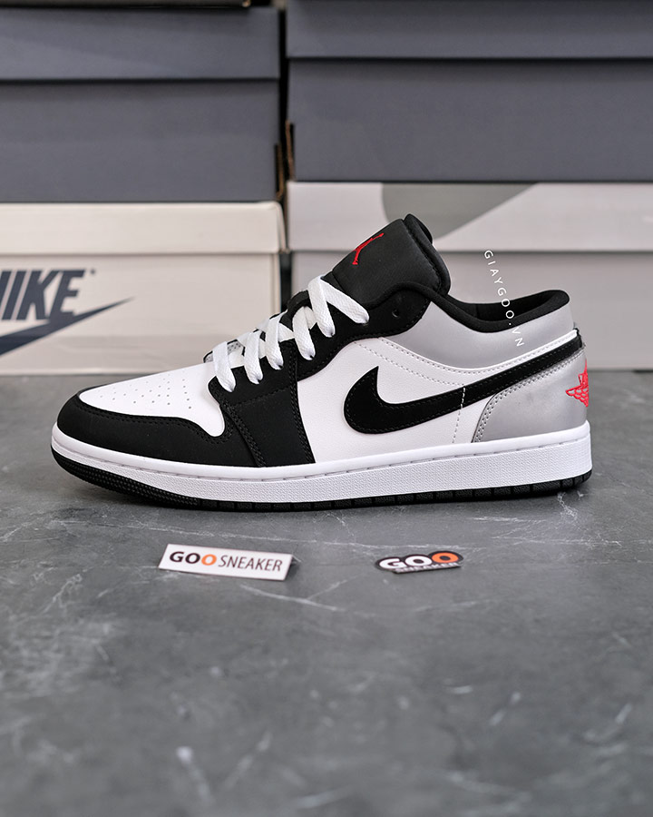 Giày Jordan 1 Low Fire Red Black Matte Silver