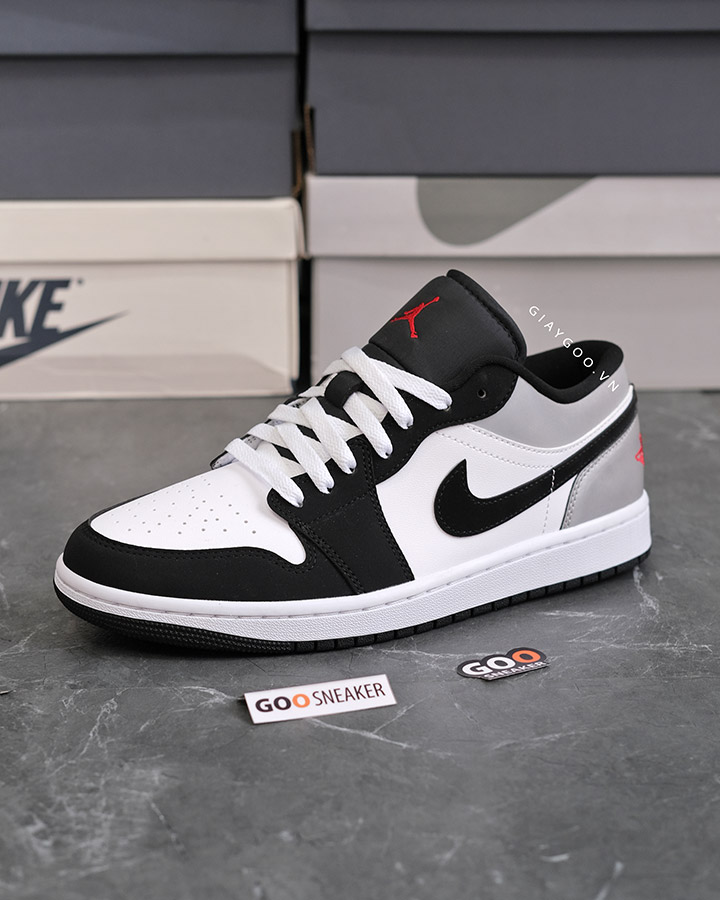 Giày Jordan 1 Low Fire Red Black Matte Silver