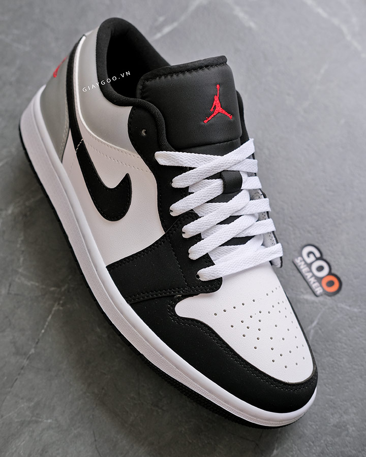 Giày Jordan 1 Low Fire Red Black Matte Silver