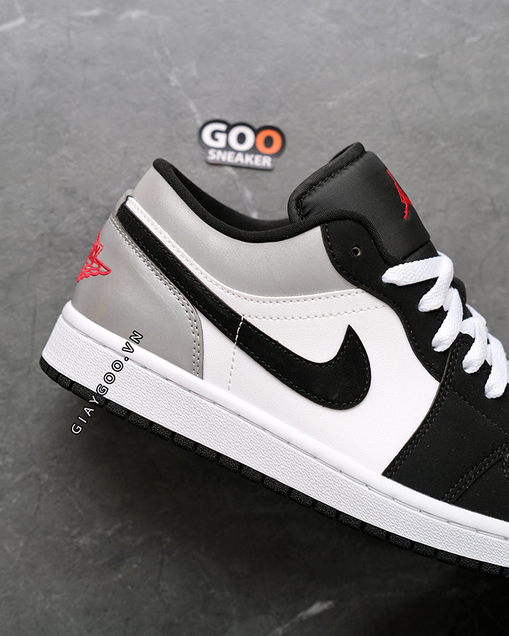 Giày Jordan 1 Low Fire Red Black Matte Silver
