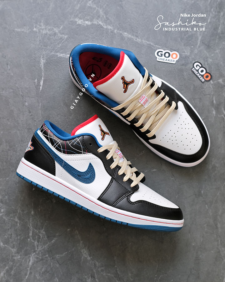 Giày Nike Jordan 1 Low Industrial Blue Sashiko best quality