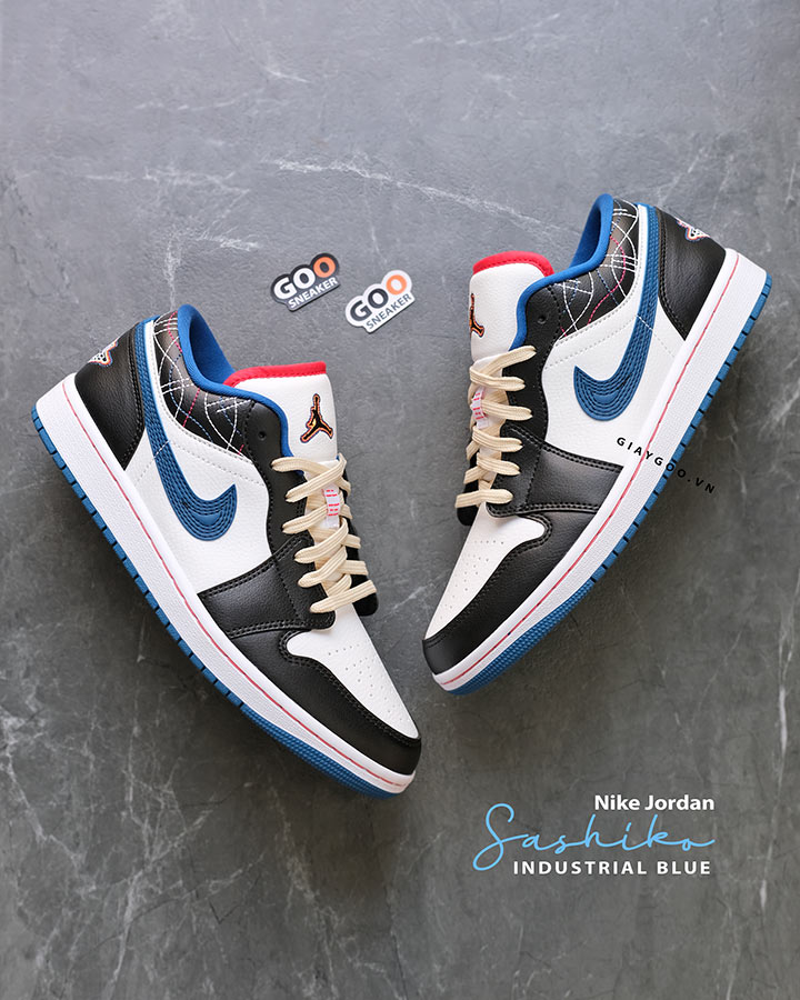 Giày Nike Jordan 1 Low Industrial Blue Sashiko FV3622-141