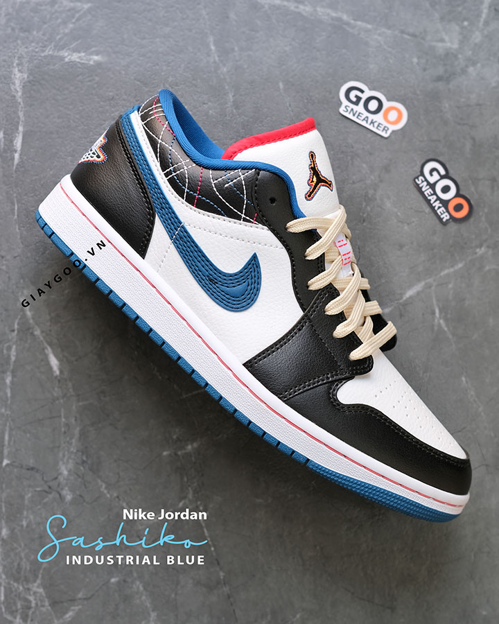 Giày Nike Jordan 1 Low Industrial Blue Sashiko FV3622-141