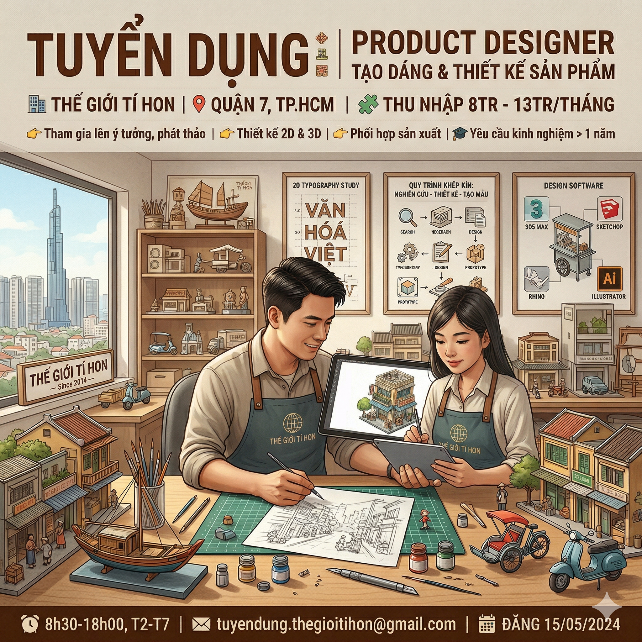 “Product Designer (3D) – Thiết kế mô hình Sài Gòn xưa”