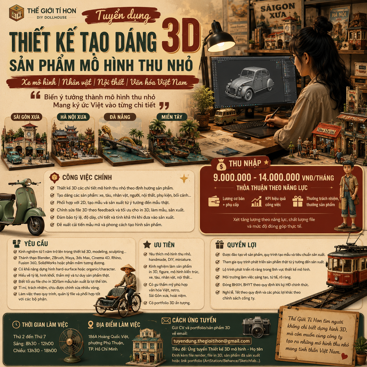 THIẾT KẾ 3D TẠO DÁNG ĐỒ CHƠI MÔ HÌNH THU NHỎ