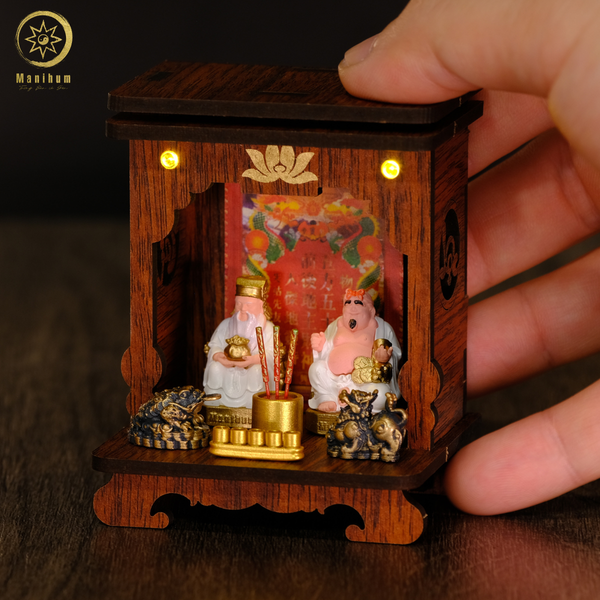 Mô hình bàn thờ thần tài thổ địa tí hon