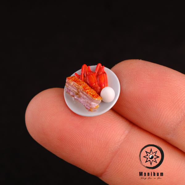 Tam sên, cá lóc nướng, heo quay, tôm luộc, trứng muối, đồ cúng vía thần tài thu nhỏ