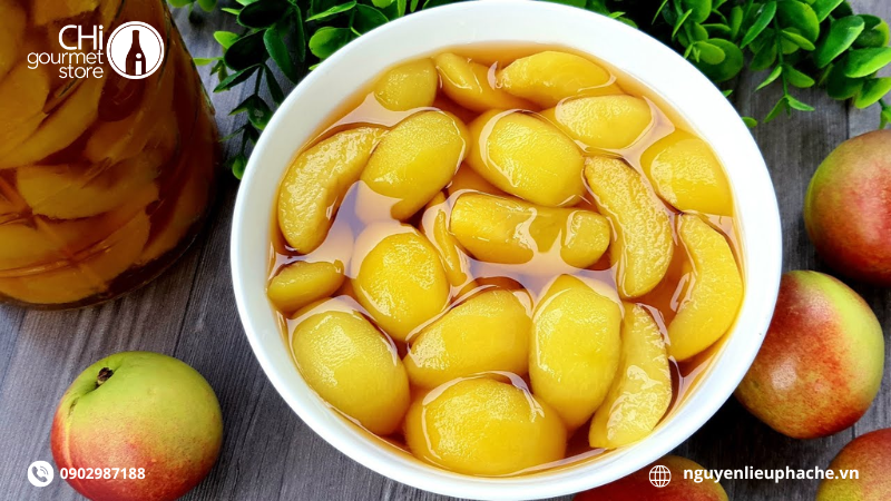 ĐÀO NGÂM ĐÓNG HỘP – NGUYÊN LIỆU QUEN THUỘC TRONG TRÀ ĐÀO & ĐỒ UỐNG