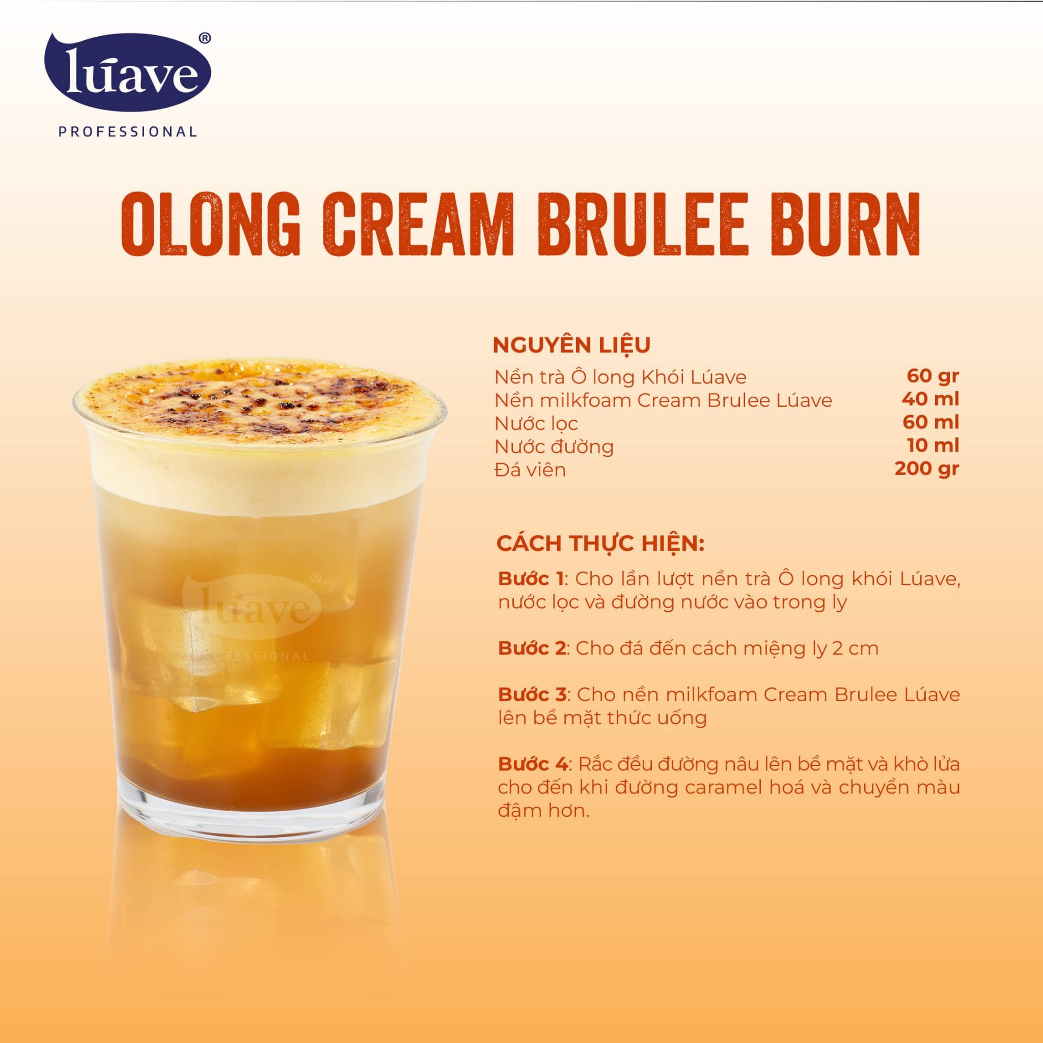 CÔNG THỨC PHA CHẾ Ô LONG CREAM BRULEE BURN