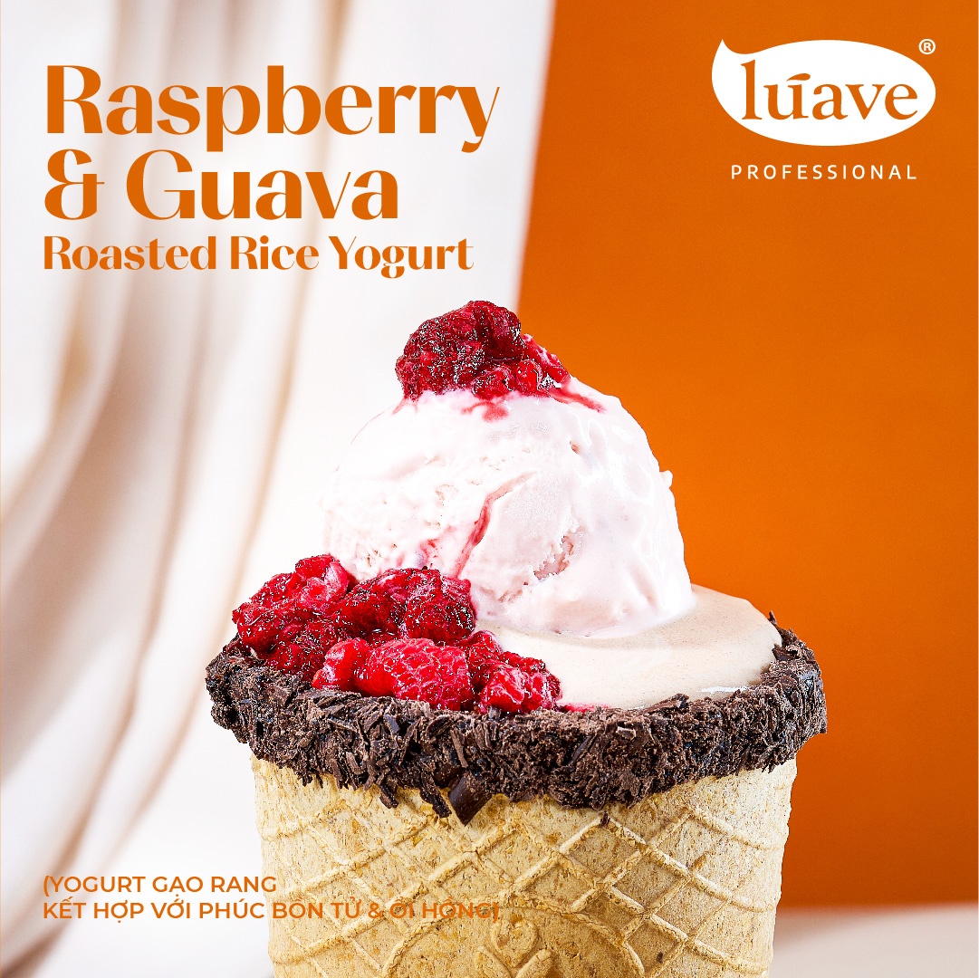 CÔNG THỨC PHA CHẾ RASPBERRY & GUAVA ROASTED RICE YOGURT