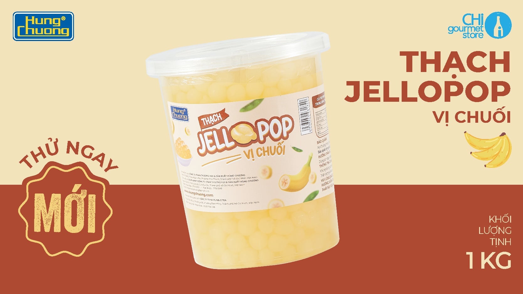 THẠCH JELLOPOP VỊ CHUỐI HÙNG CHƯƠNG 1KG