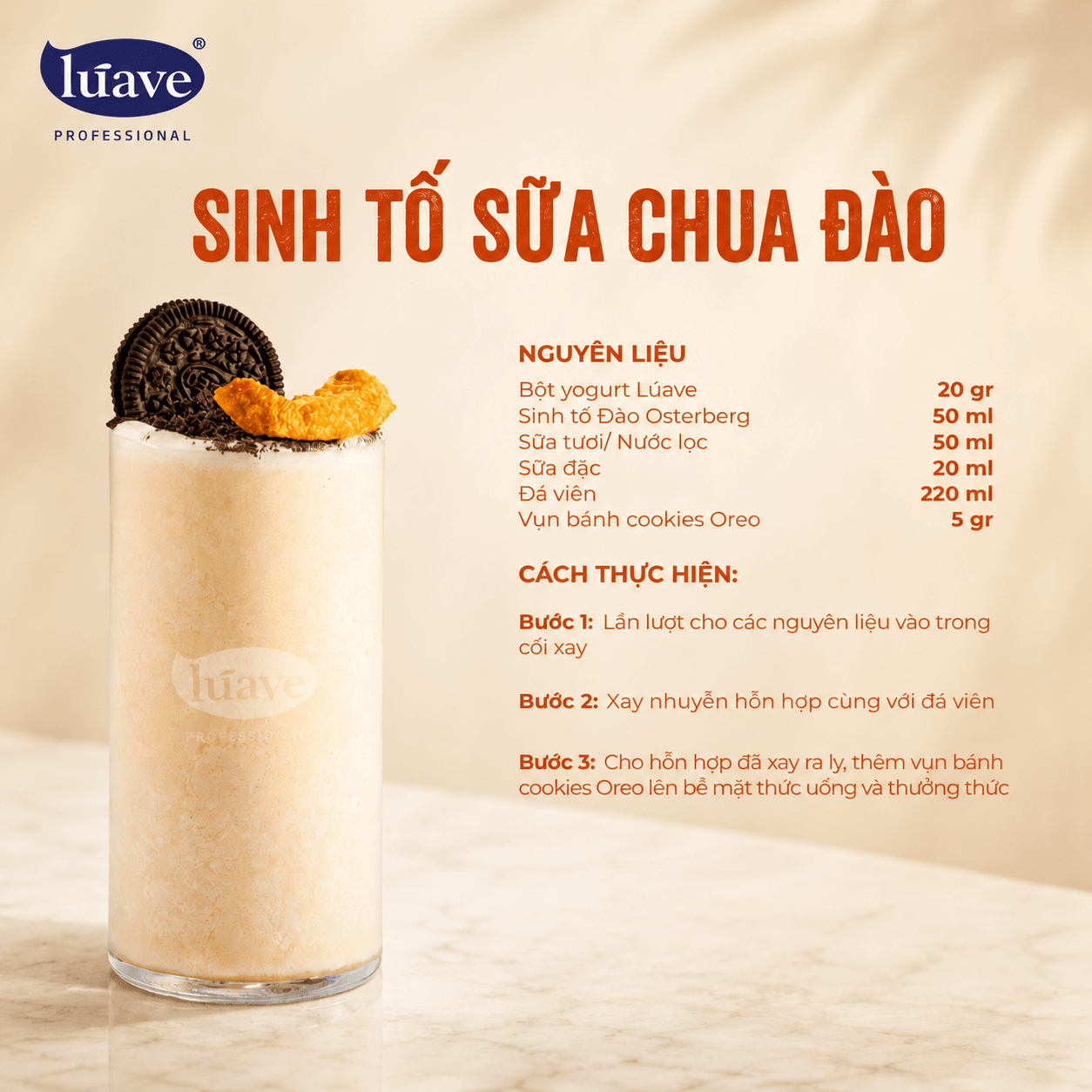 CÔNG THỨC PHA CHẾ SINH TỐ SỮA CHUA ĐÀO