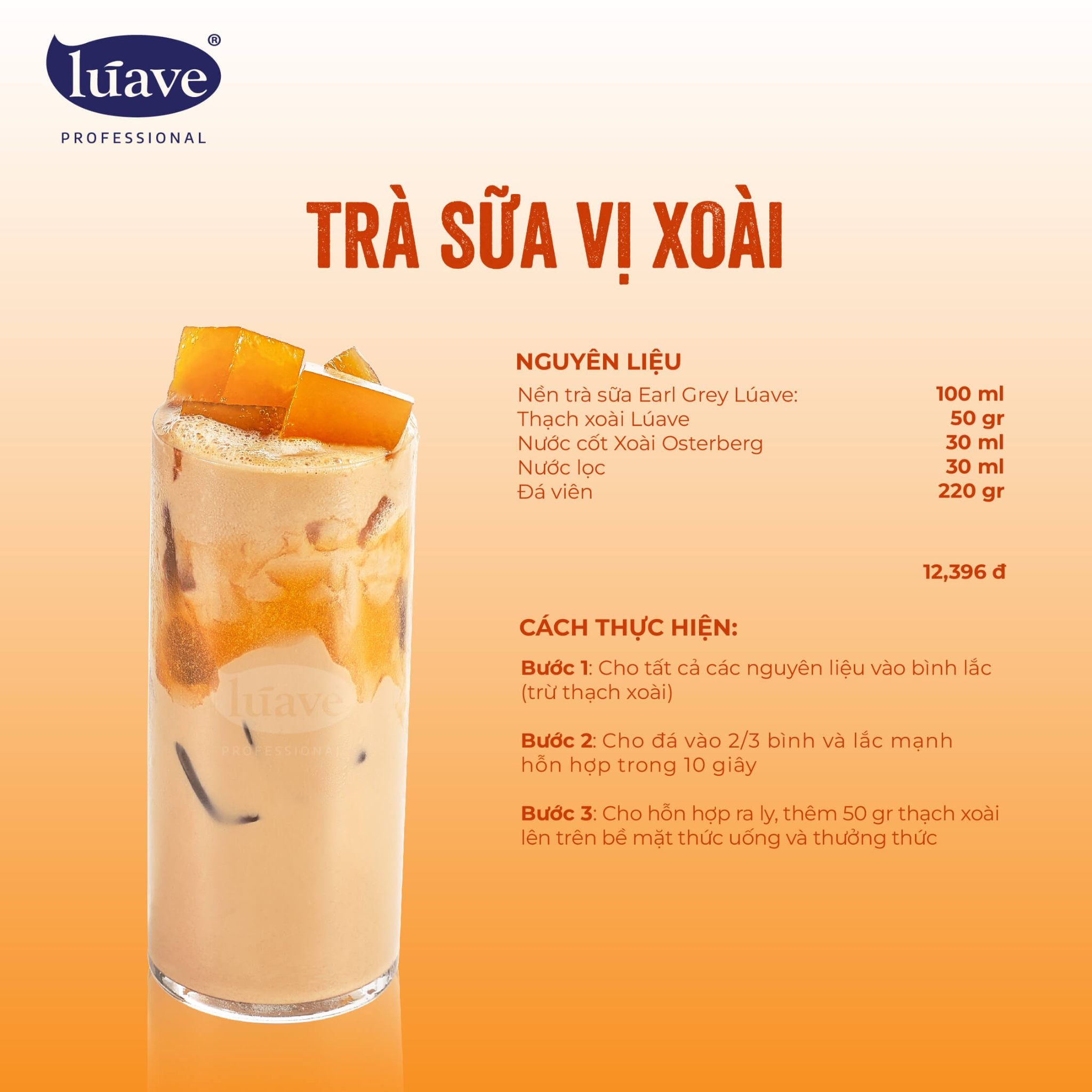 CÔNG THỨC PHA CHẾ TRÀ SỮA VỊ XOÀI