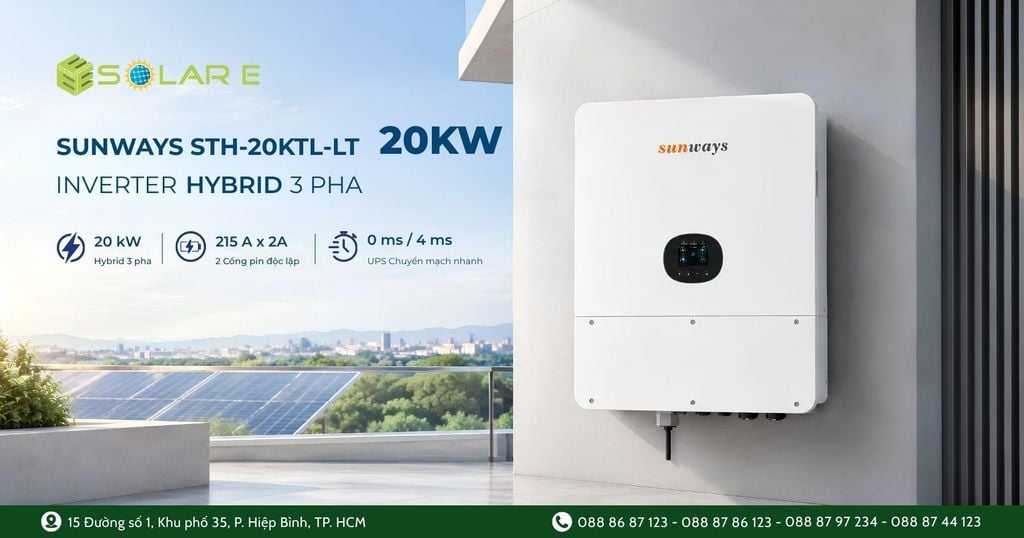 Inverter Hybrid Sunways STH-20KTL-LT 20kW 3 Pha 48V