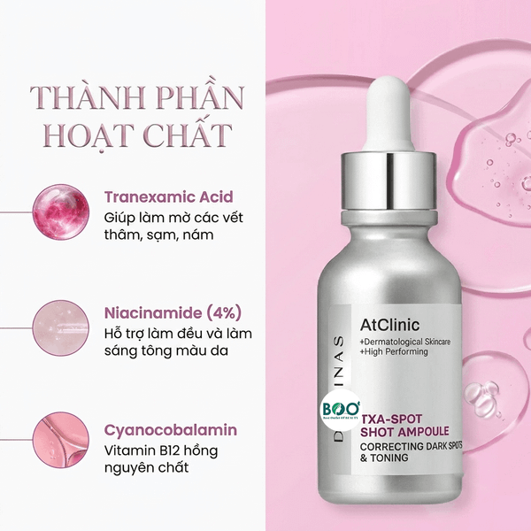 Các hoạt chất cốt lõi trong Dominas AtClinic TXA-Spot Shot